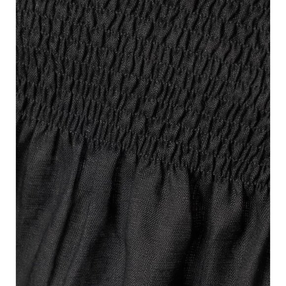 NWOT SLEEPER | Atlanta Off The Shoulder Shirred Linen Dress Black - NEVER WORN - Picture 6 of 6